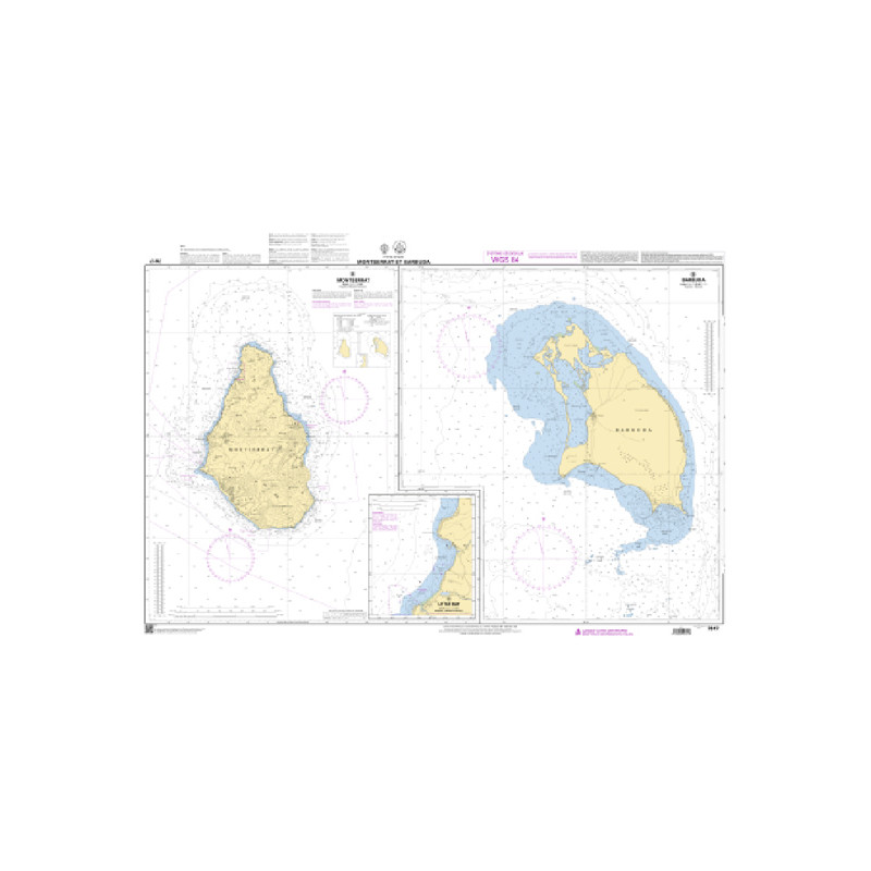 Shom C - 7617 - Montserrat et Barbuda (Fac-similé de la carte GB 254) | Librairie Maritime Nautic Way