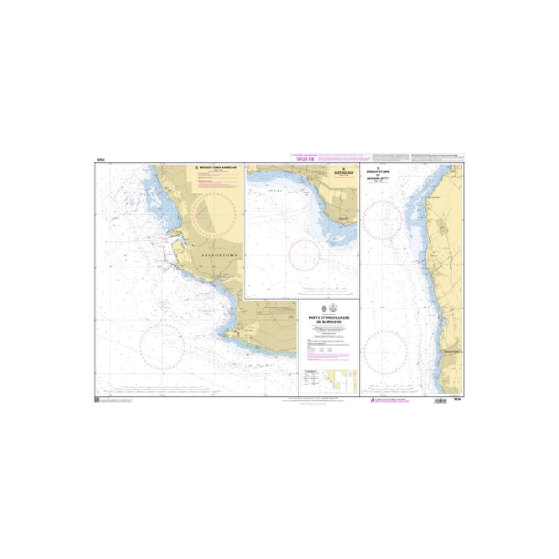 Shom C - 7628 - (fac-similé de la carte GB 502) - Ports et mouillages de Barbados | Librairie Maritime Nautic Way