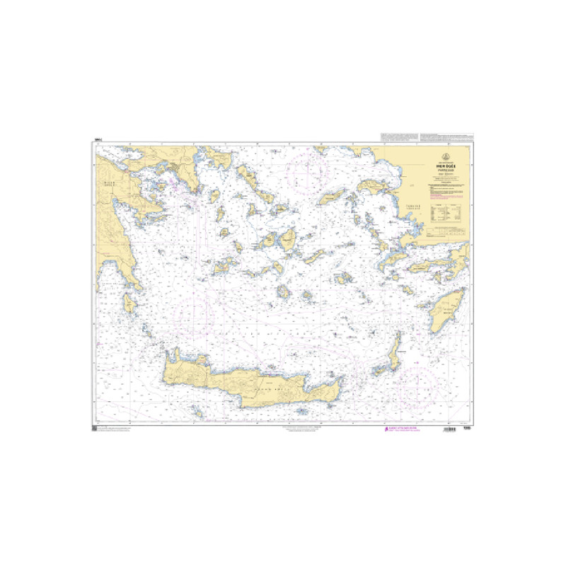 Shom C - 7265 - (fac-similé de la carte GR 4) - Mer Egée - Partie Sud | Librairie Maritime Nautic Way