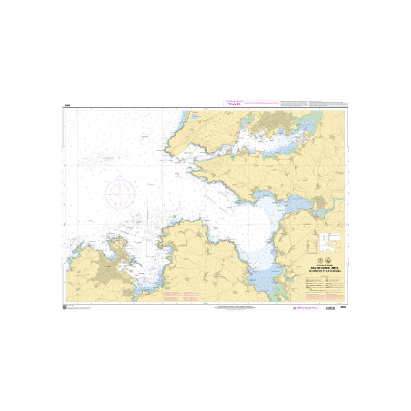 Shom C - 6665 - (fac-similé de la carte ES 412A) - Rias de Ferrol, Ares, Betanzos et La Coruña | Librairie Maritime Nautic Way