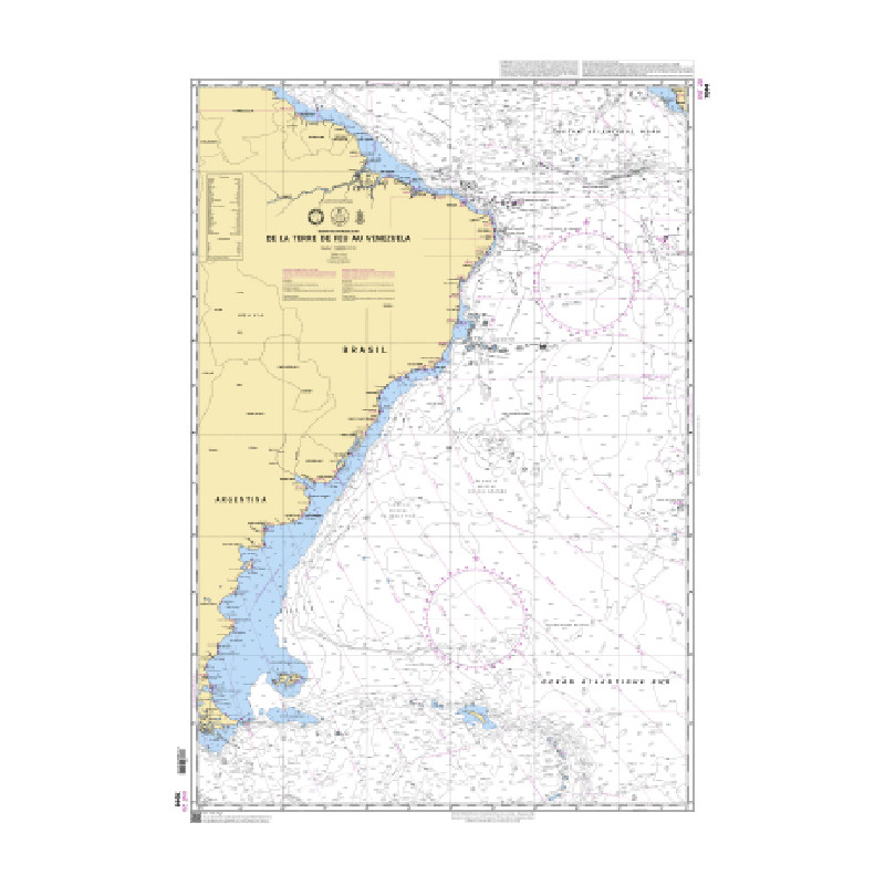 Shom C - 7044 - INT 20 - (fac-similé de la carte BR 19001) - De la Terre de Feu au Venezuela | Librairie Maritime Nautic Way