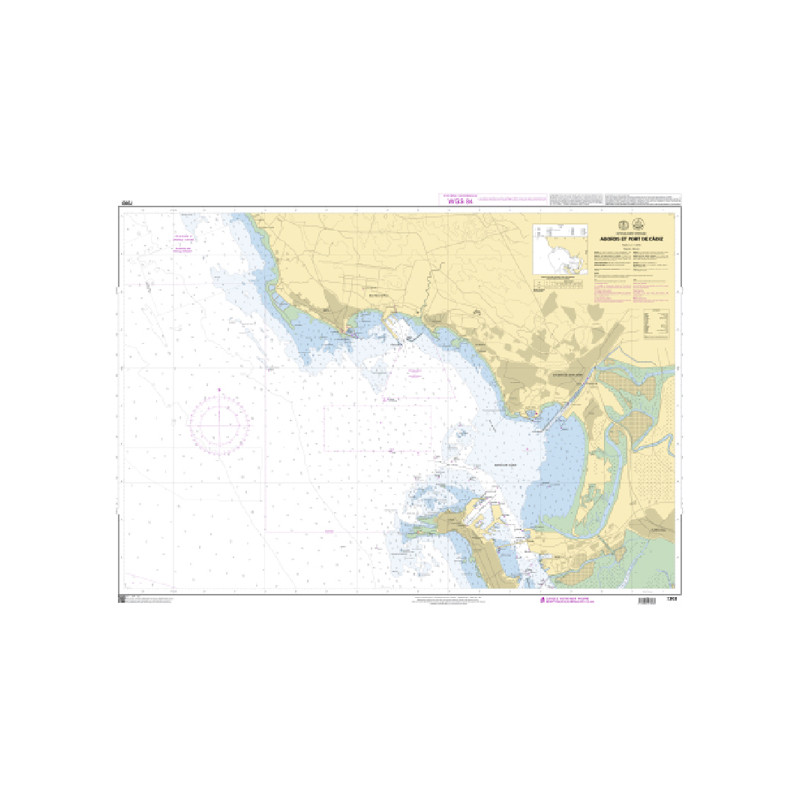 Shom C - 7303 - (fac-similé de la carte ES 443A) - Abords et Port de Cadiz | Librairie Maritime Nautic Way