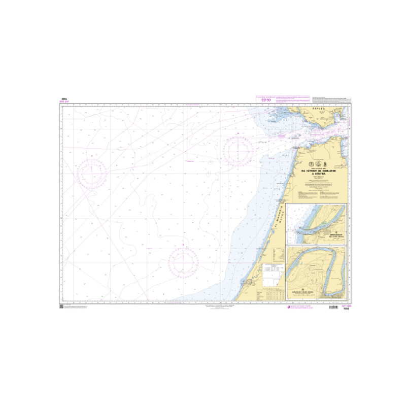 Shom C - 7550 - INT 1935 - (fac-similé de la carte ES 215) - Du Détroit de Gibraltar à Kenitra | Librairie Maritime Nautic Way