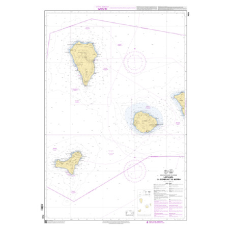 Shom C - 7563 - (fac-similé de la carte ES 61B) - La Palma, La Gomera et El Hierro | Librairie Maritime Nautic Way