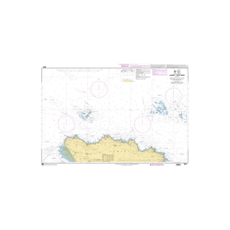 Shom C - 6937 - (fac-similé de la carte GB 1136) - Jersey - Côte Nord | Librairie Maritime Nautic Way
