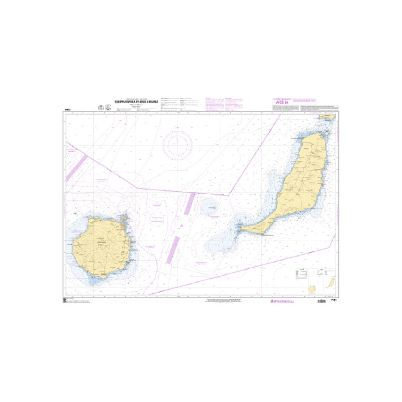 Shom C - 7564 - (fac-similé de la carte ES 60B) - Fuerteventura et Gran Canaria | Librairie Maritime Nautic Way