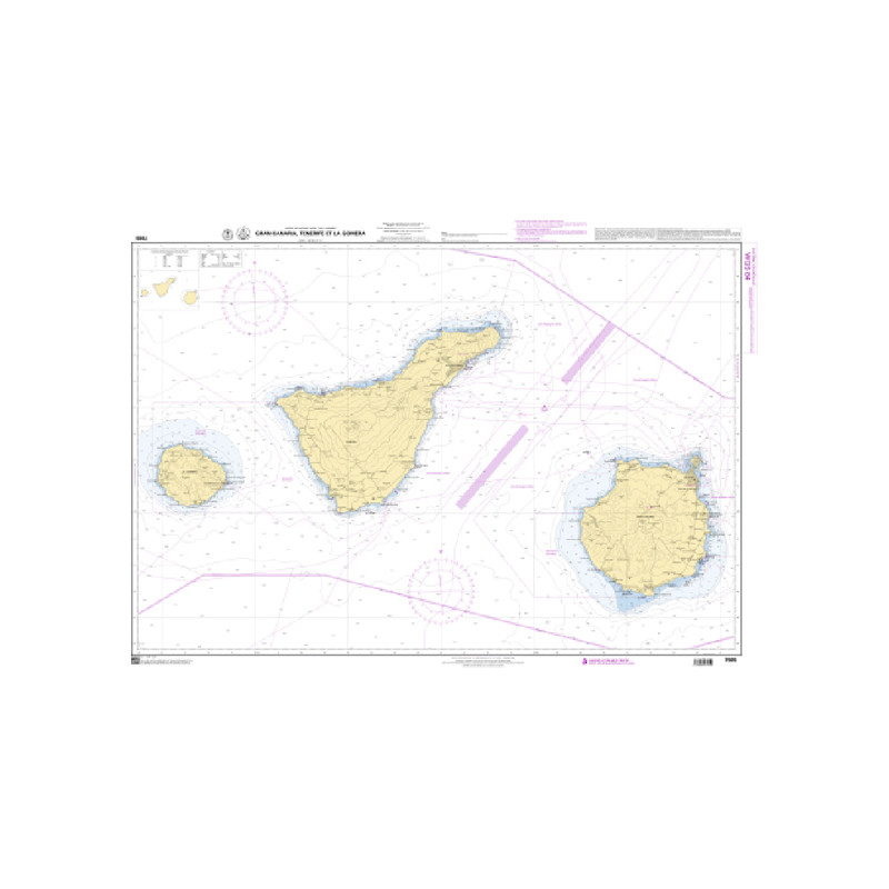 Shom C - 7565 - (fac-similé de la carte ES 61A) - Gran Canaria, Tenerife et La Gomera | Librairie Maritime Nautic Way