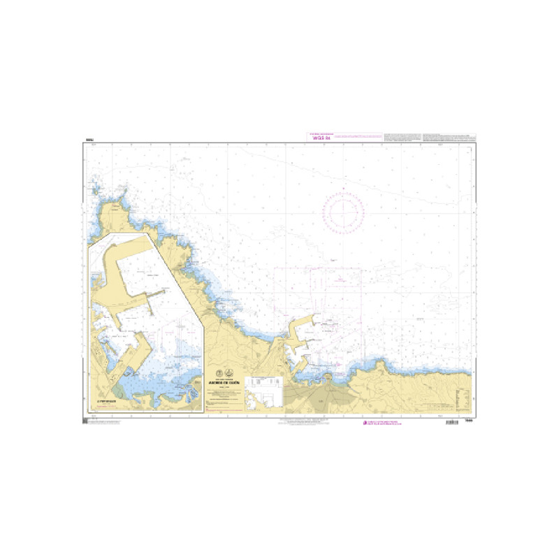 Shom C - 7666 - (fac-similé de la carte ES 404A et extrait ES 4042) - Abords de Gijon | Librairie Maritime Nautic Way