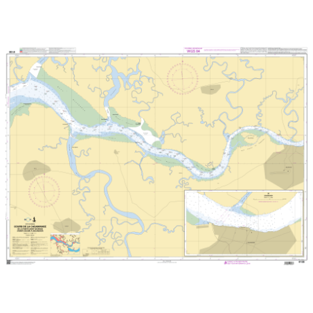 Shom C - 6138 - Cours de la Casamance - De la pointe Saint-Georges (Pointe Sozor) à Ziguinchor | Librairie Maritime Nautic Way
