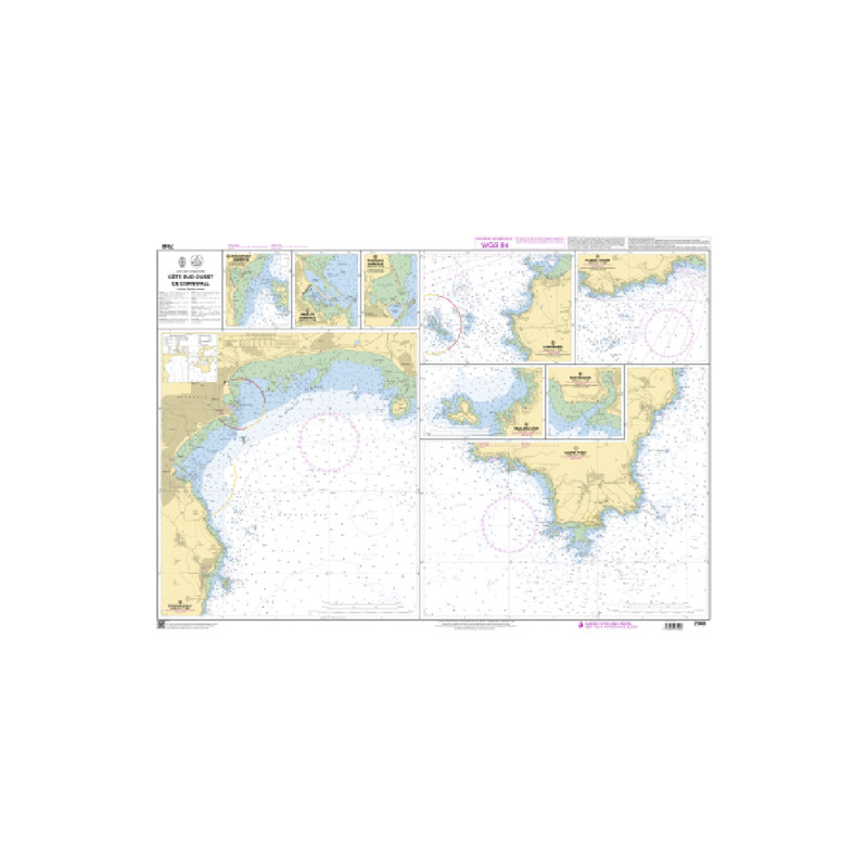 Shom C - 7340 - (fac-similé de la carte GB 2345) - Côte Sud-Ouest de Cornwall | Librairie Maritime Nautic Way