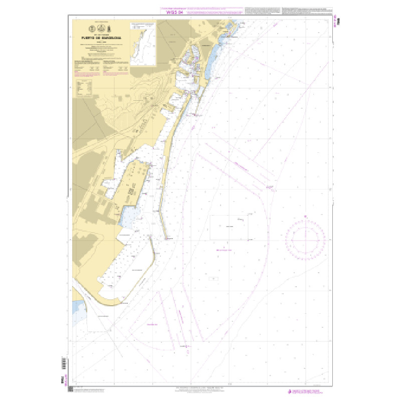 Shom C - 7046 - INT 3185 - (fac-similé de la carte ES 4891) - Puerto de Barcelona | Librairie Maritime Nautic Way
