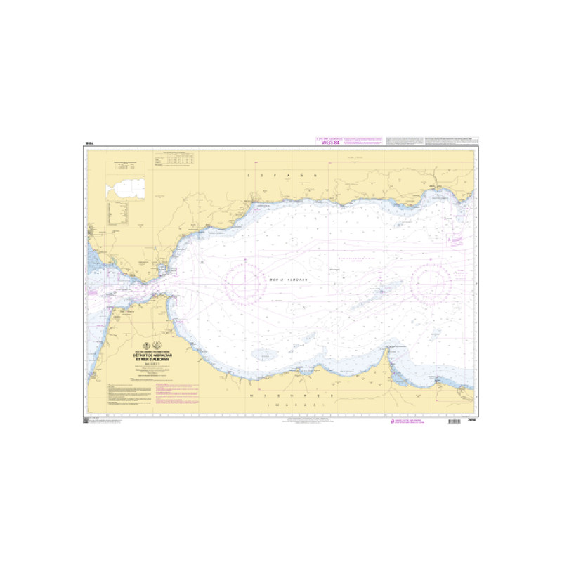 Shom C - 7658 - (fac-similé de la carte ES 45) - Détroit de Gibraltar et Mer d'Alboran | Librairie Maritime Nautic Way