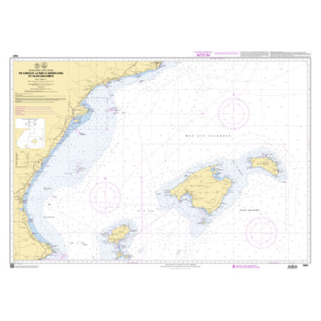 Shom C - 7661 - (fac-similé de la carte ES 48) - De Cabo de la Nao à Barcelona et Islas Baleares | Librairie Maritime Nautic Way