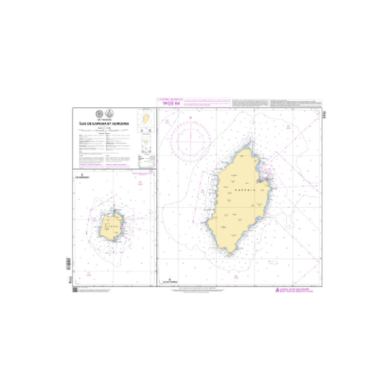 Shom C - 7773 - (fac-similé de la carte IT116) - Îles de Capraia et Gorgona | Librairie Maritime Nautic Way