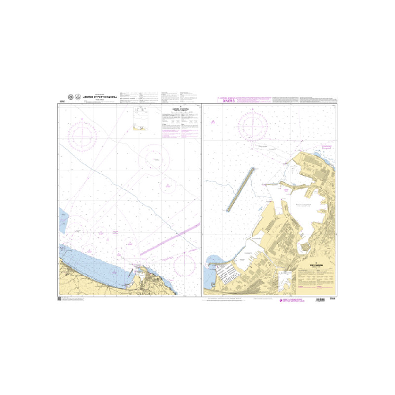 Shom C - 7529 - (fac-similé de la carte IT 209 et IT 210) - Abords et Port d'Ancona | Librairie Maritime Nautic Way