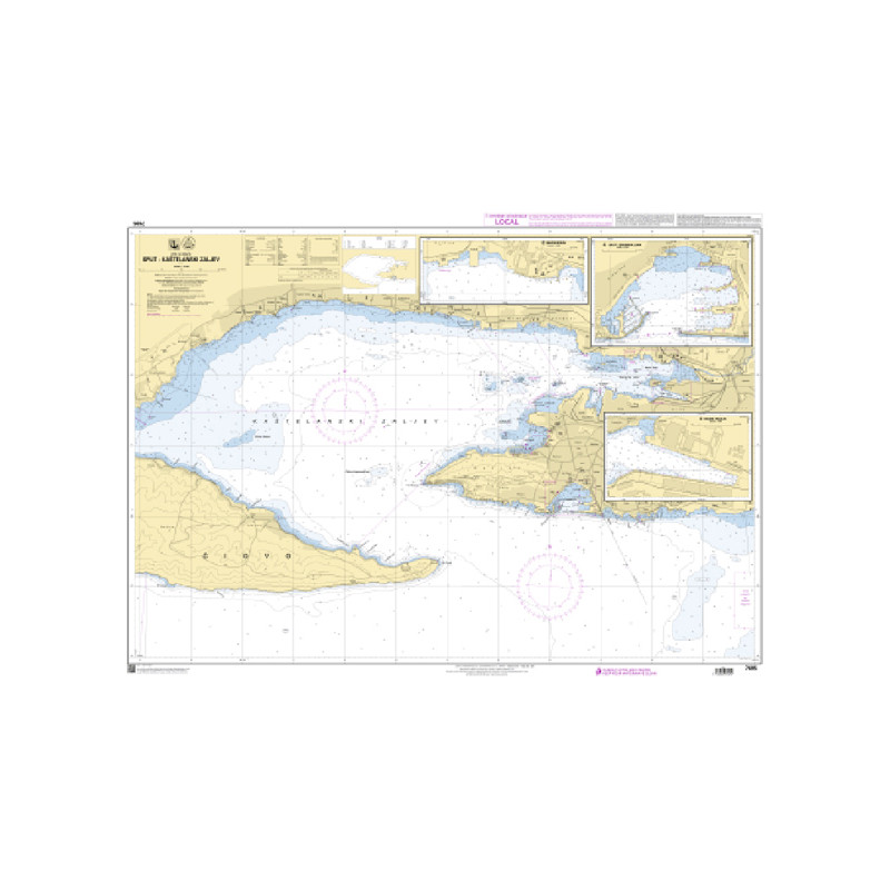 Shom C - 7695 - (fac-similé de la carte HR47 (pub 2002)) - Split - Kastelanski Zaljev | Librairie Maritime Nautic Way